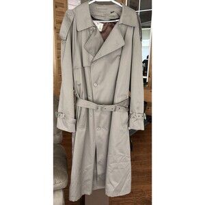 Harbor Light Trench Coat Men 46R (XL) Tan Brown Zip Out Lining Classic Tradition